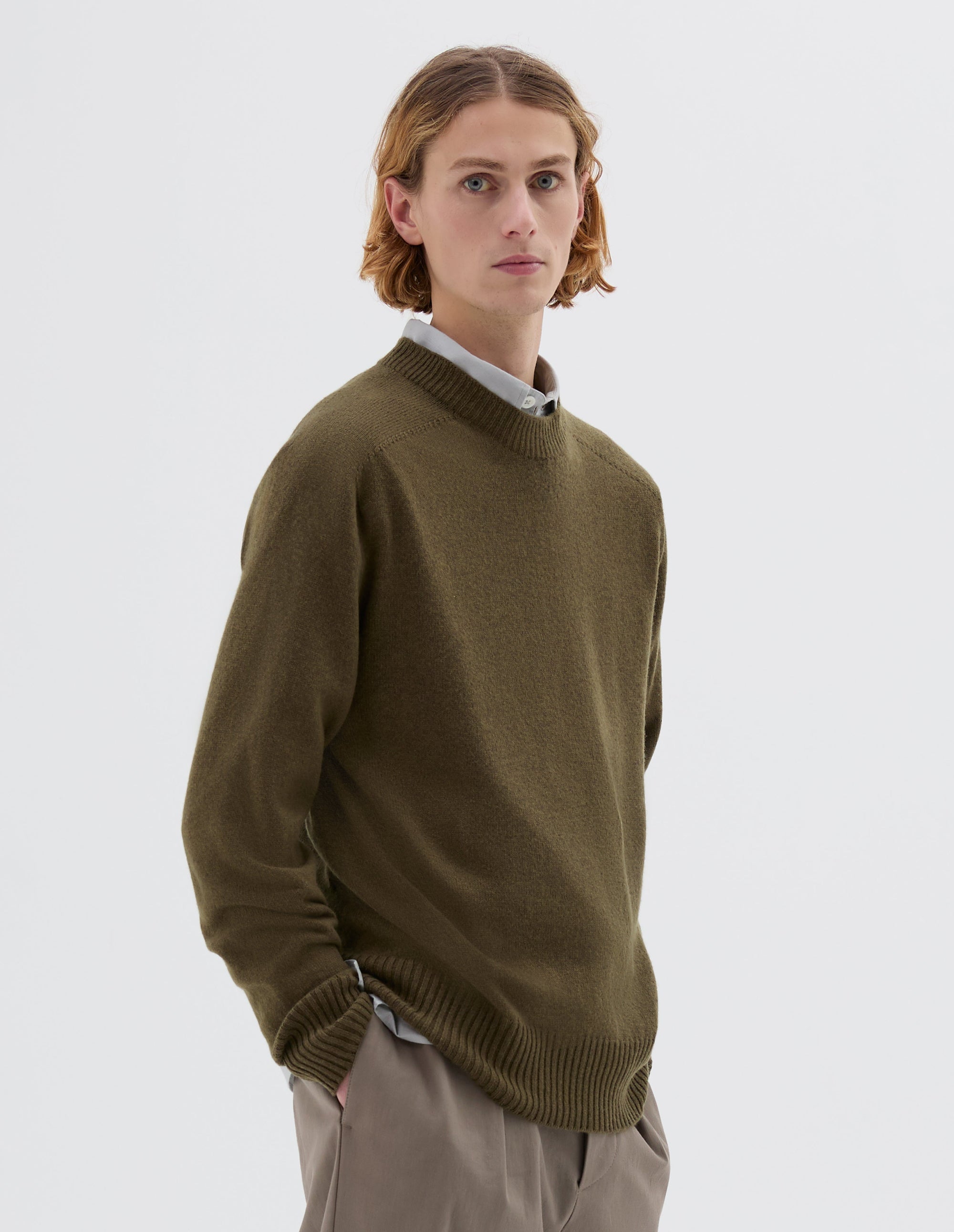 Pull col rond sans coutures - Green