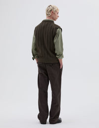 Débardeur en maille à larges côtes - Khaki