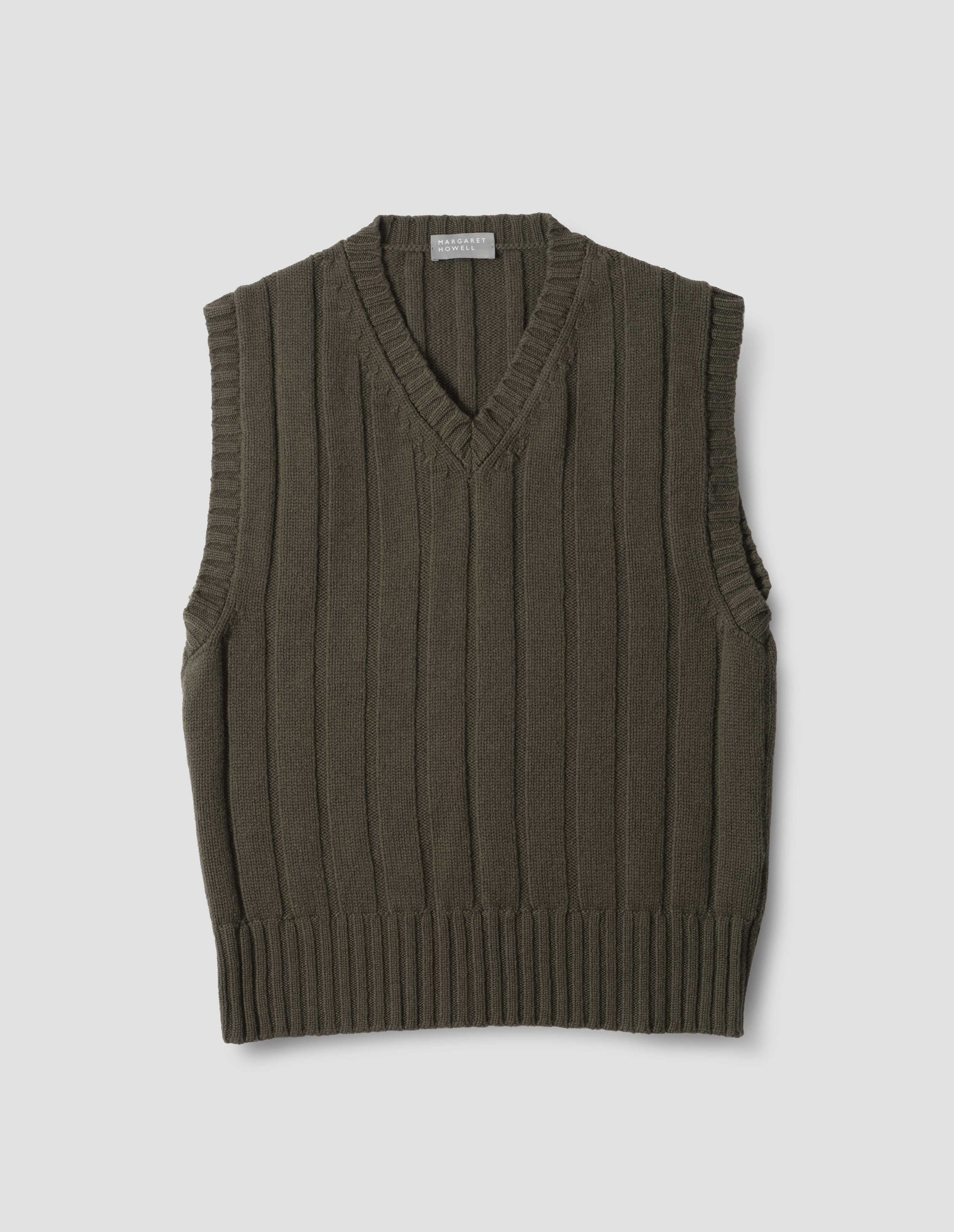 Débardeur en maille à larges côtes - Khaki
