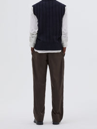 Pull boxy sans manches en laine - Navy