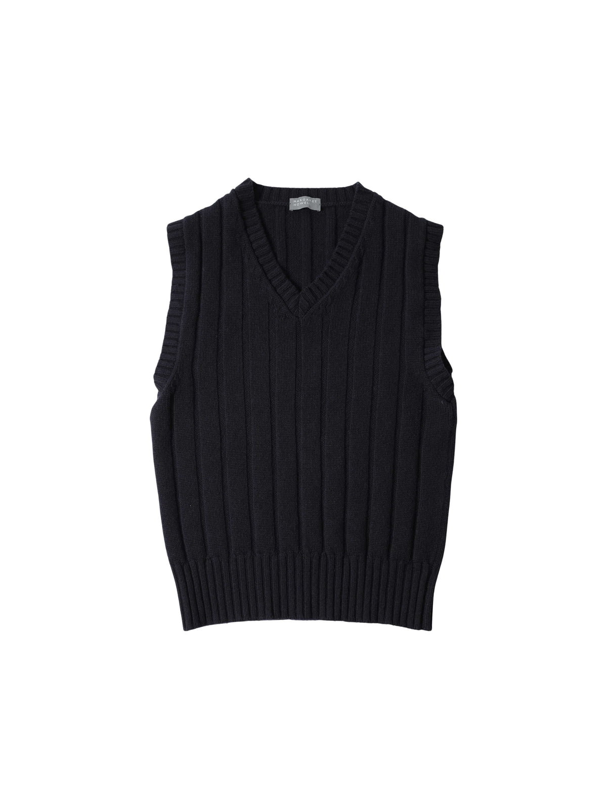 Pull boxy sans manches en laine - Navy