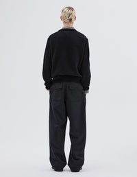 Pull col rond à motif Fair Isle abstrait - Black & Natural & Grey