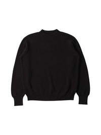Pull col rond et côtelé en laine mélangée - Black