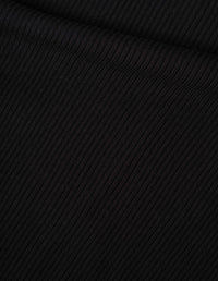 Pull col rond en maille côtelée - Black
