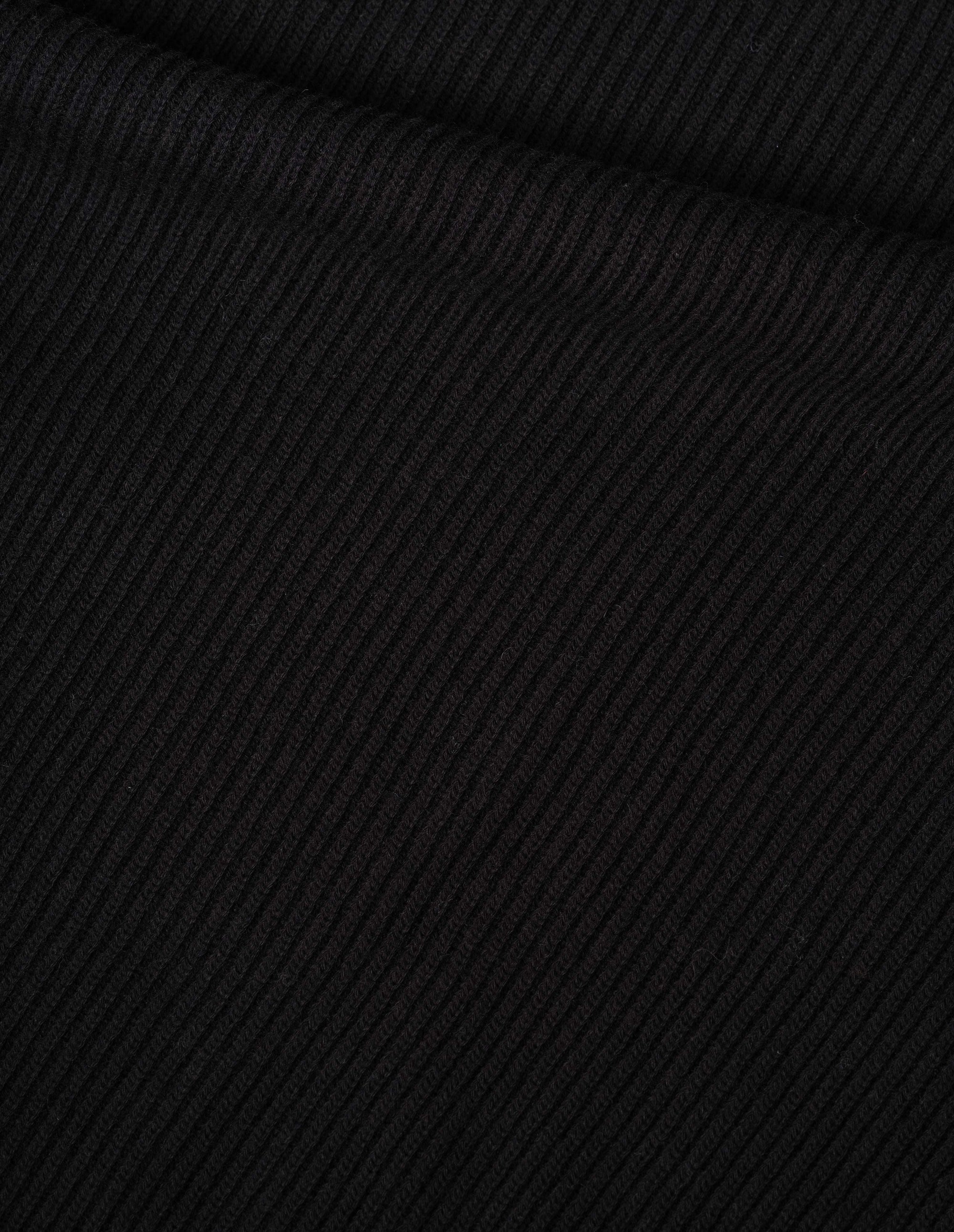 Pull col rond en maille côtelée - Black
