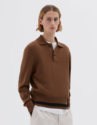 Polo à finitions épaisses - Brown & Black