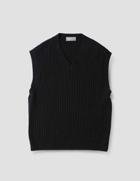 Débardeur en maille torsadée - Black
