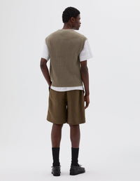Débardeur en maille torsadée - Beige & Green