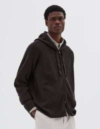 Sweat à capuche zippé - Brown