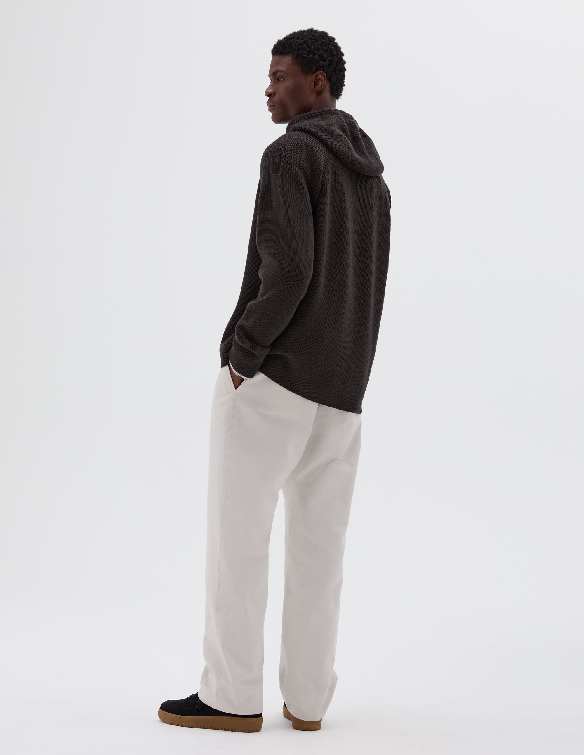 Sweat à capuche zippé - Brown