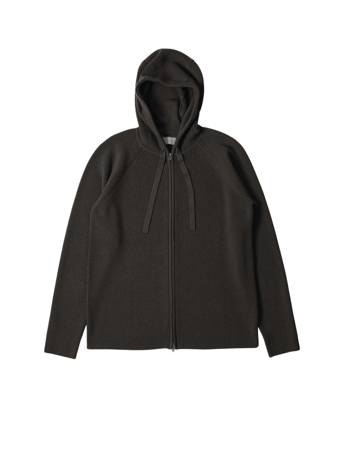 Sweat à capuche zippé en laine - Brown