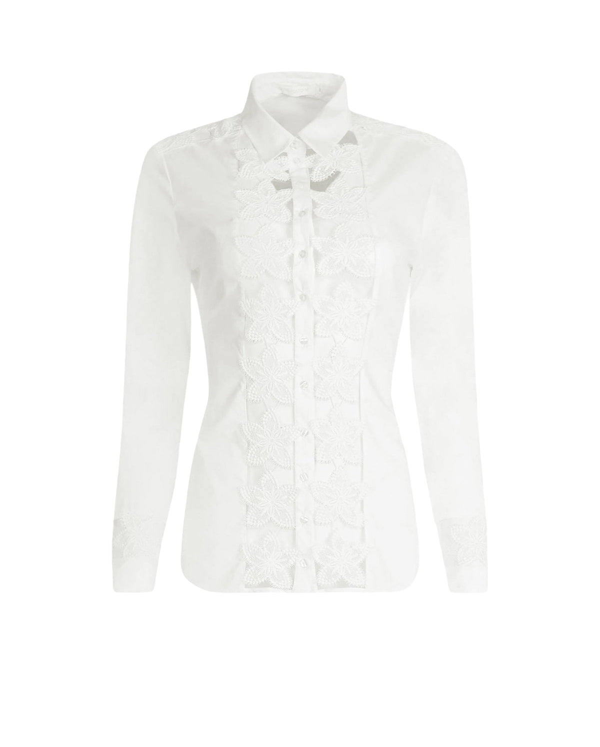 Chemise Melopée en dentelle à détails brodés - Moon White