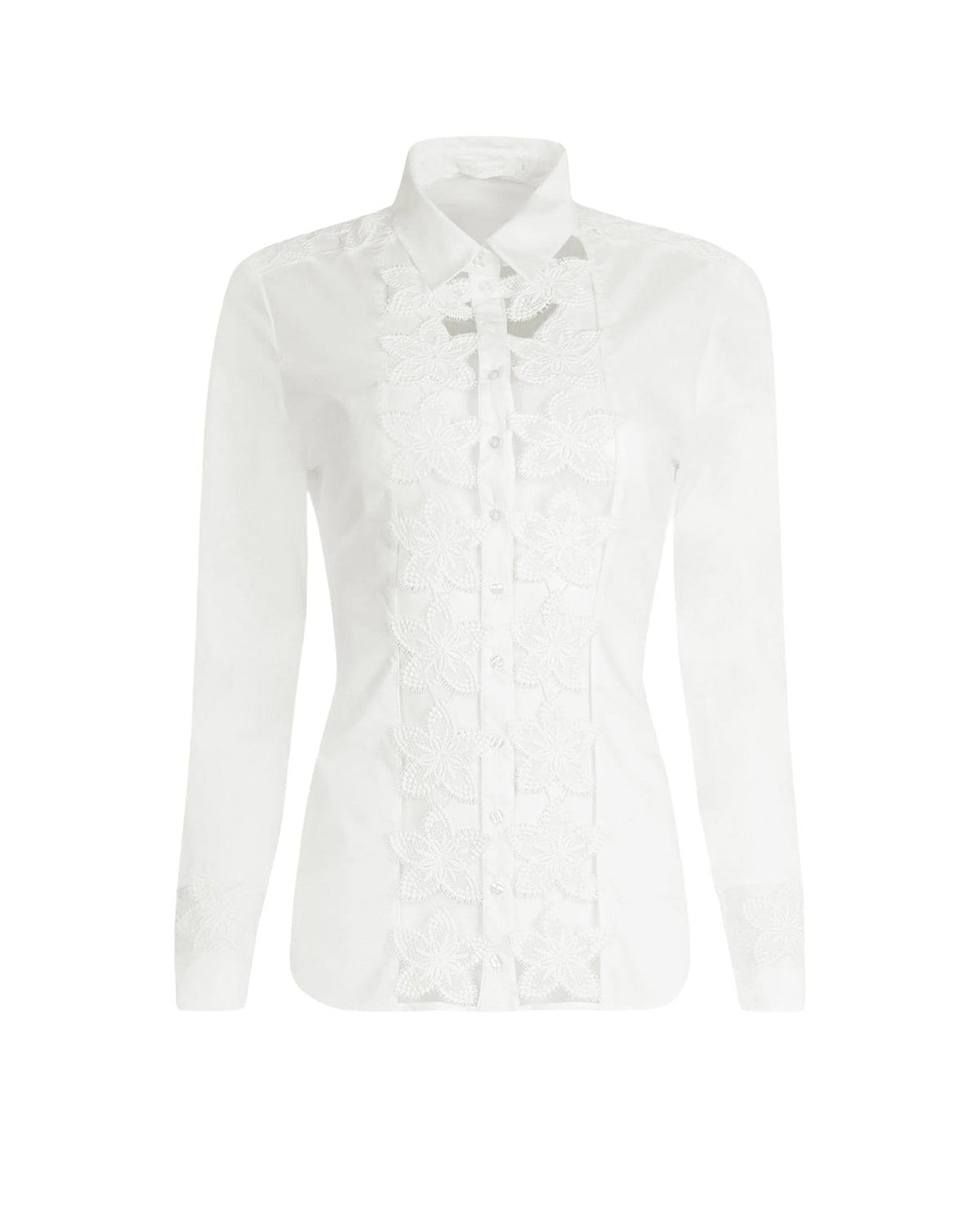 Chemise Melopée en dentelle à détails brodés - Moon White