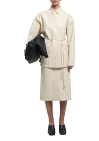 Chemise Melville en cuir - Buttermilk