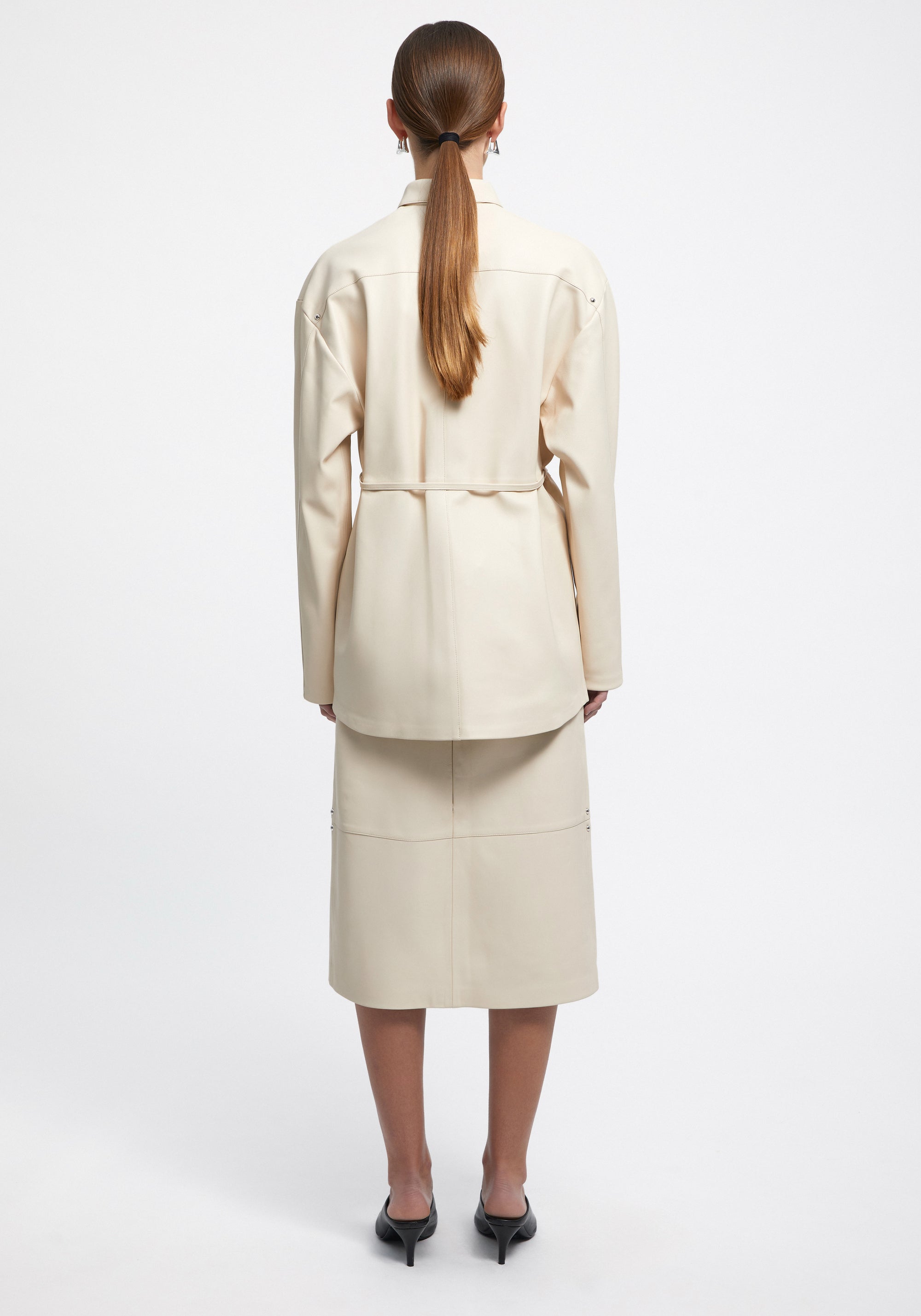 Chemise Melville en cuir - Buttermilk