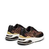Sneakers Memphis lacées nylon et cuir imprimé léopard - Natural Mix & Black