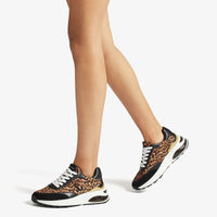 Sneakers Memphis lacées nylon et cuir imprimé léopard - Natural Mix & Black