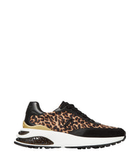 Sneakers Memphis lacées nylon et cuir imprimé léopard - Natural Mix & Black