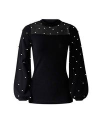 Pull Menuet à manches ballon - Black