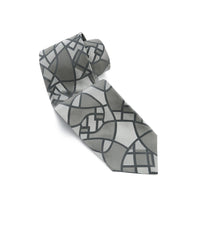 Cravate The Piccadilly en soie - Gris & Noir
