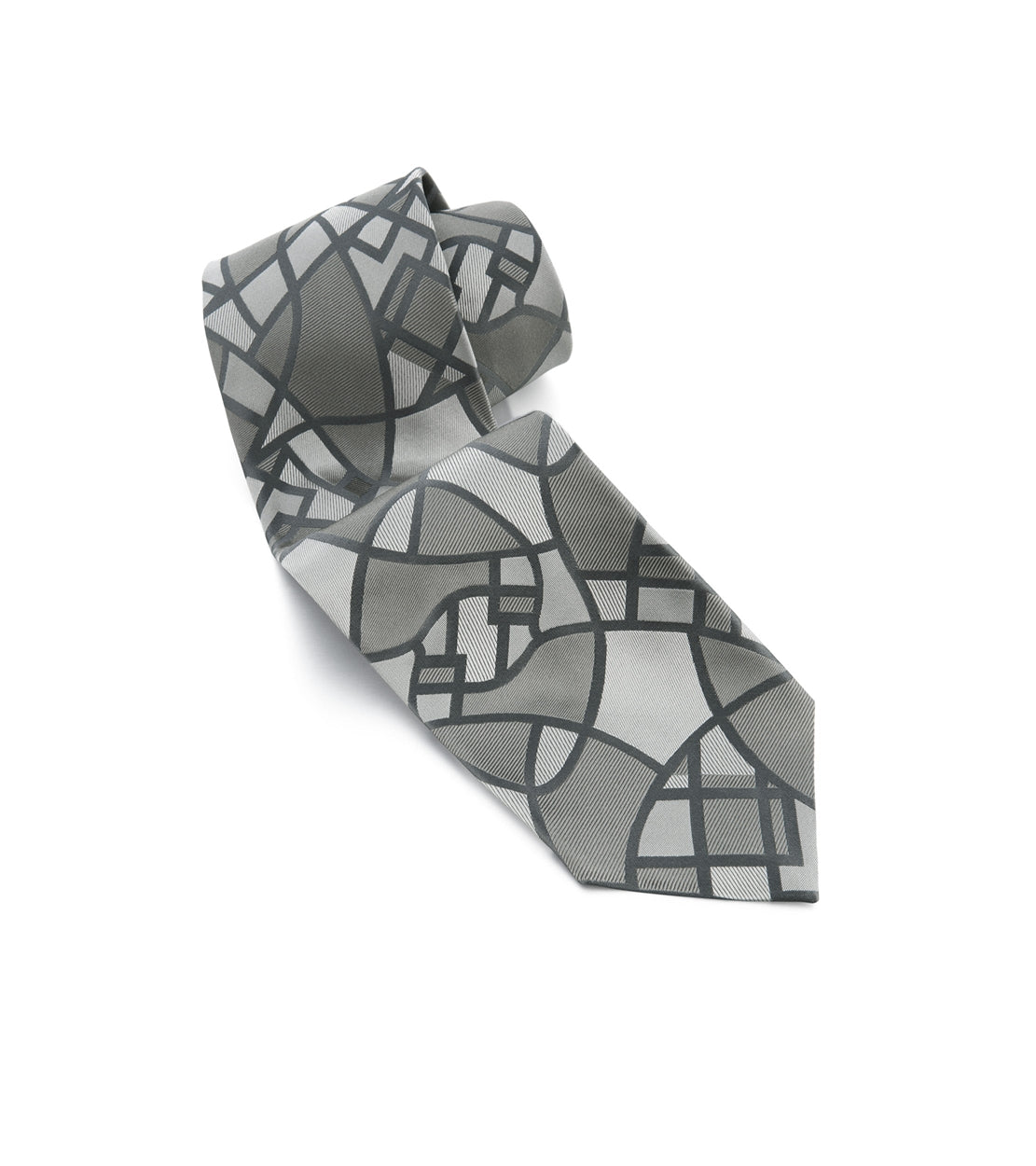 Cravate The Piccadilly en soie - Gris & Noir