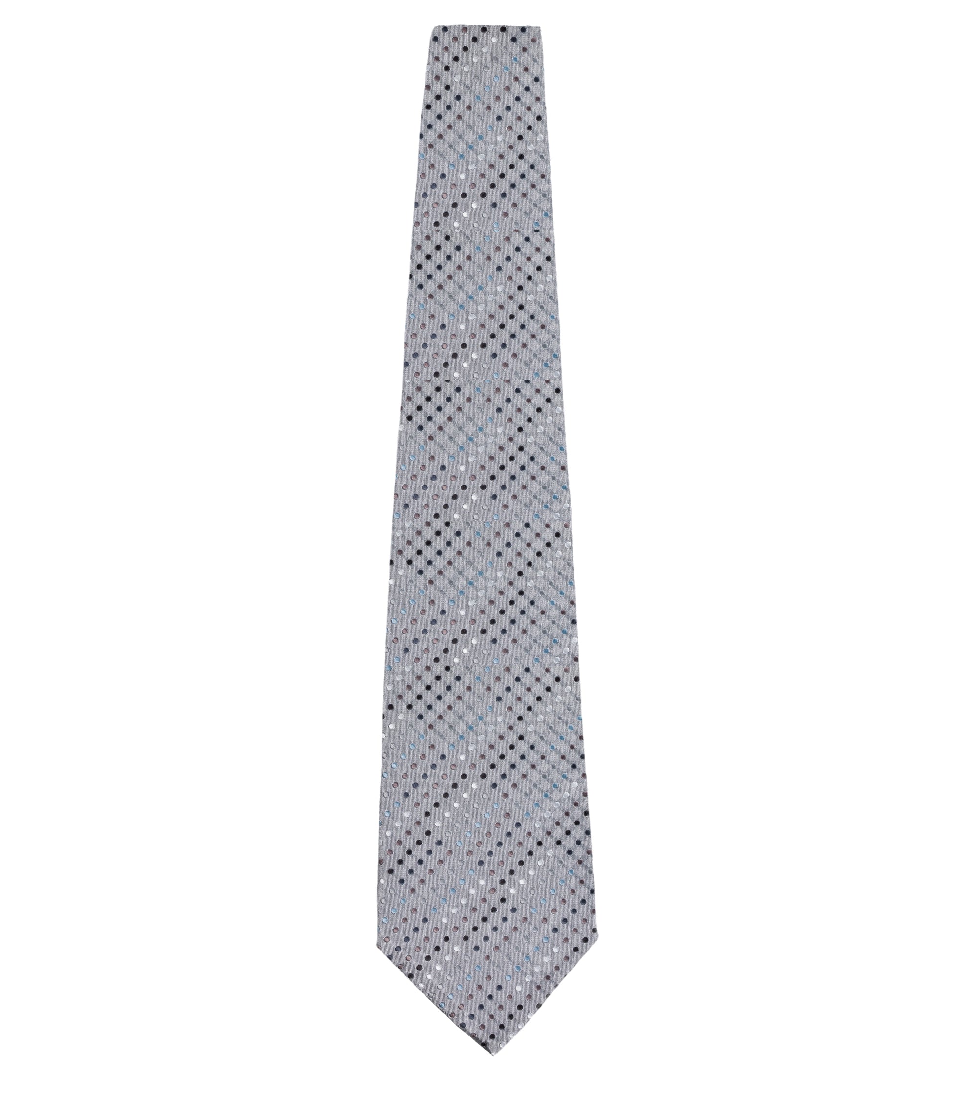Cravate The Men New-York en soie - Gris, Noir & Argent