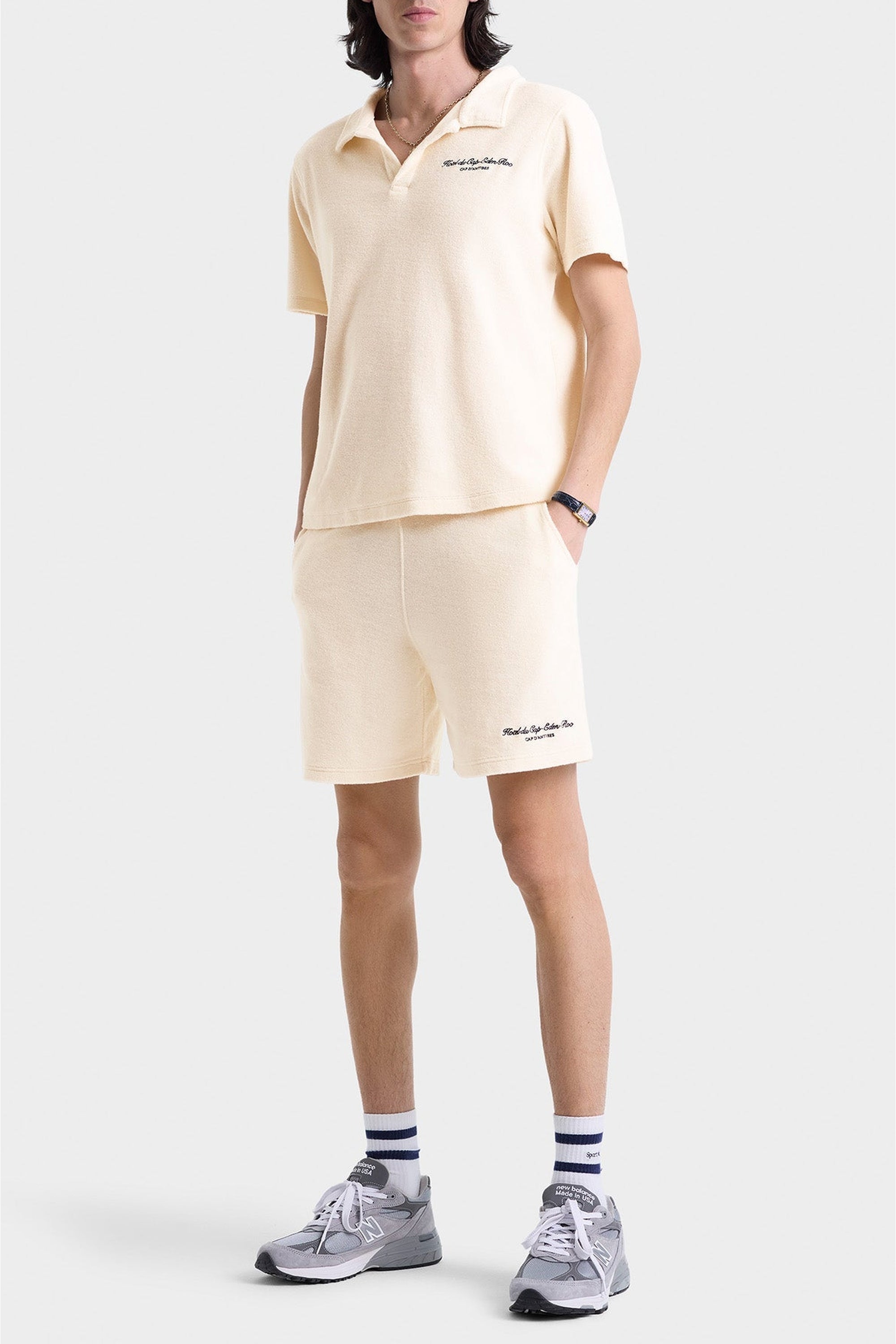 Polo Eden Script brodé en velours - Cream