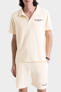 Polo Eden Script brodé en velours - Cream