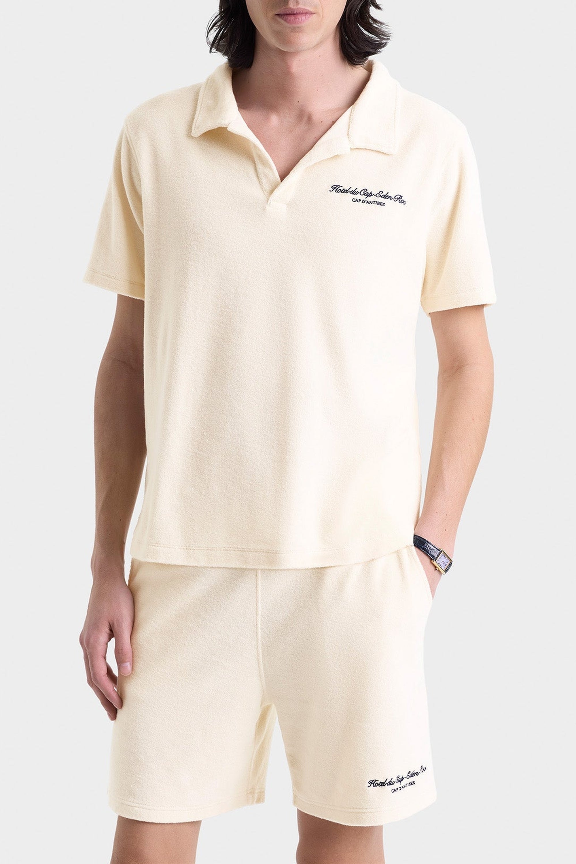 Bermuda Eden Script en velours - Cream