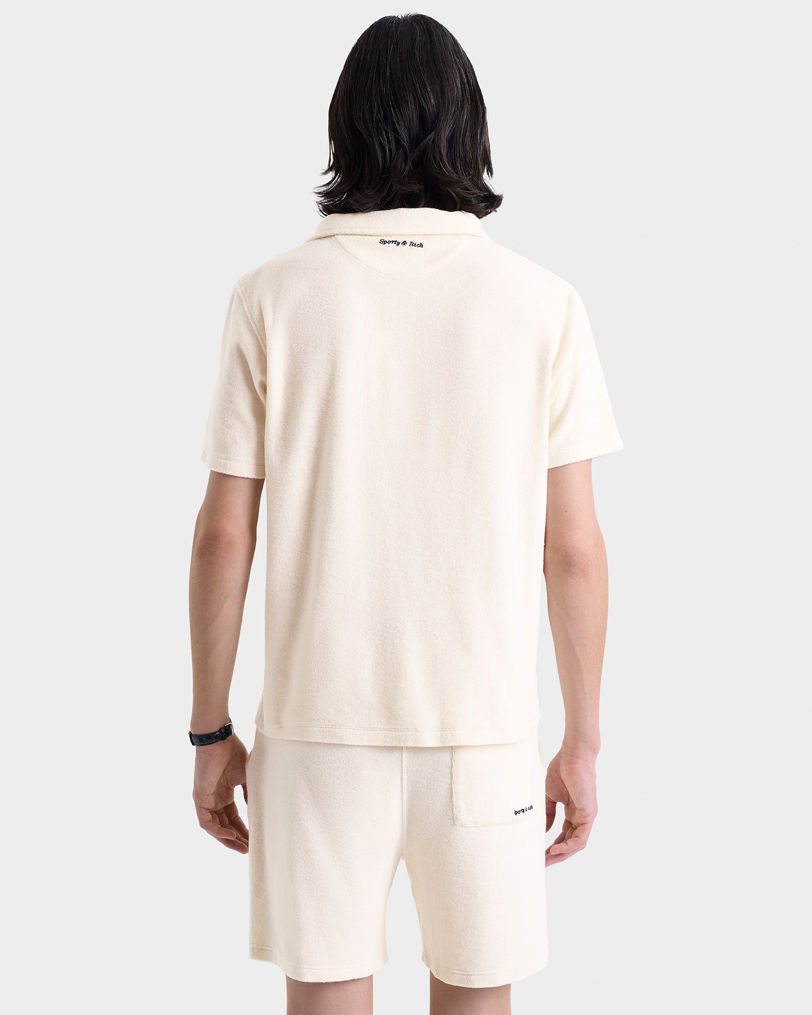 Bermuda Eden Script en velours - Cream