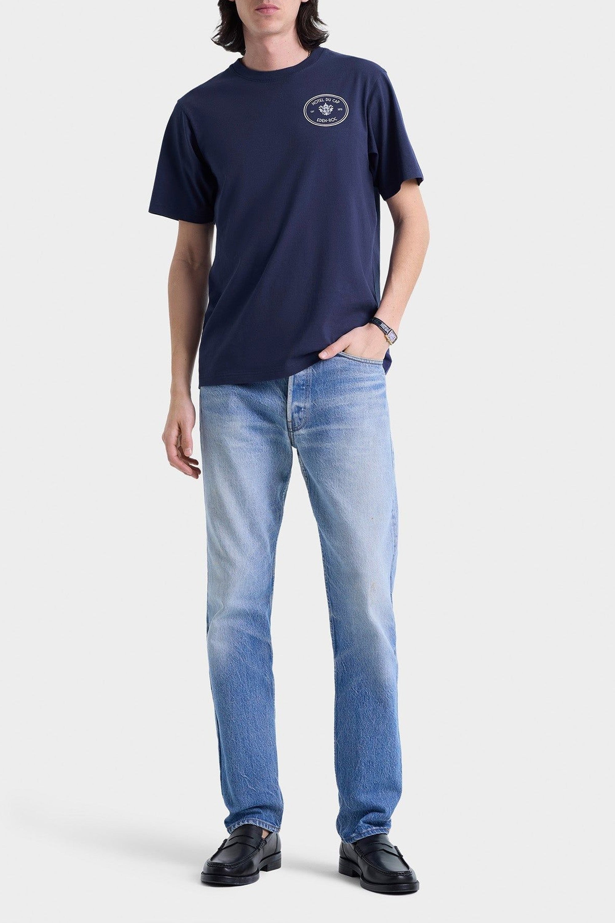 Kennedy Crest T-Shirt - Navy & White