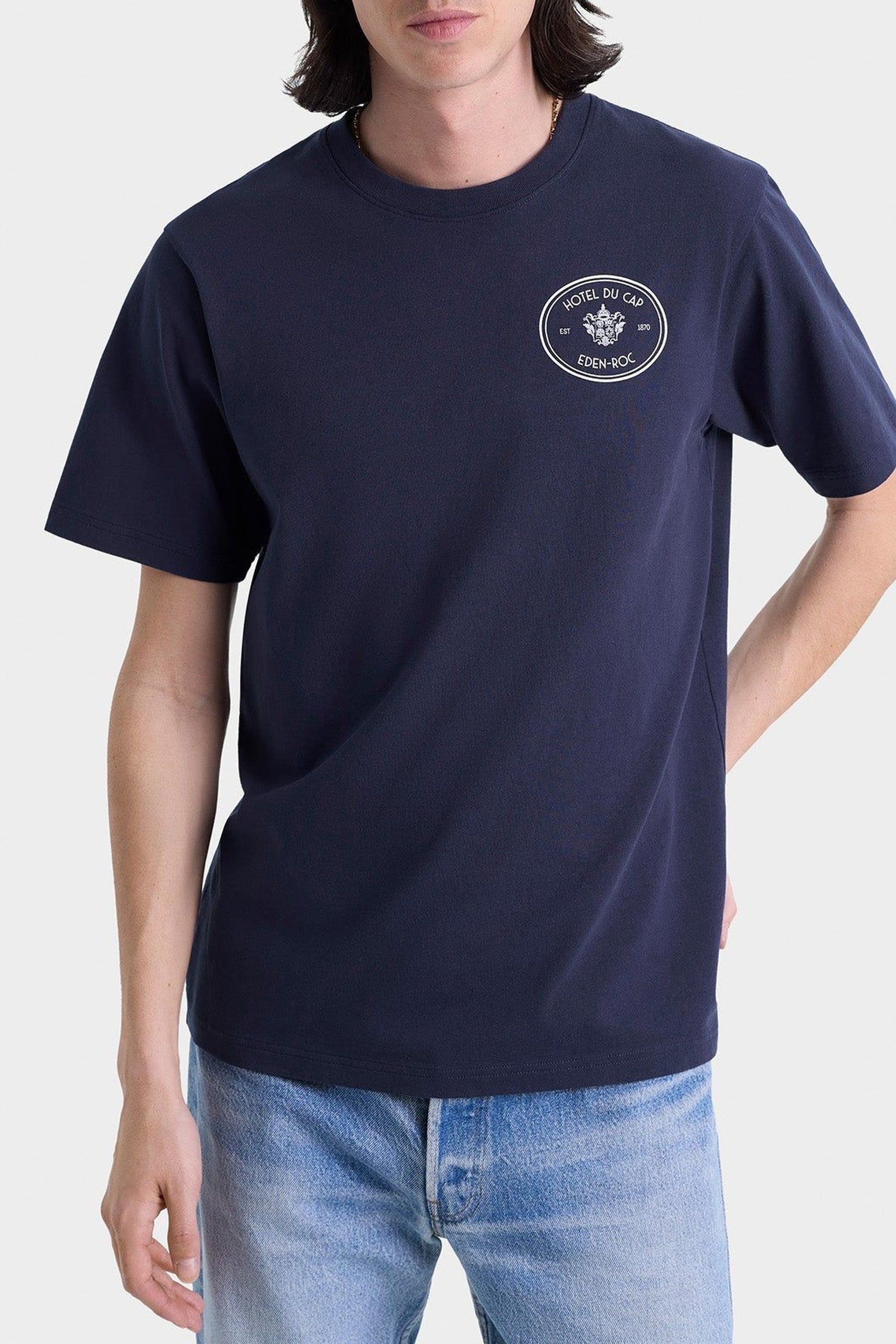 Kennedy Crest T-Shirt - Navy & White