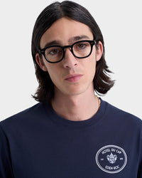 Kennedy Crest T-Shirt - Navy & White