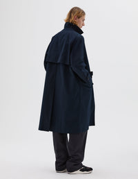 Imperméable à poches en biais - Navy