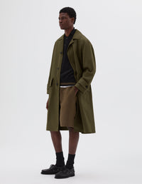 Imperméable à poches en biais - Green & Brown