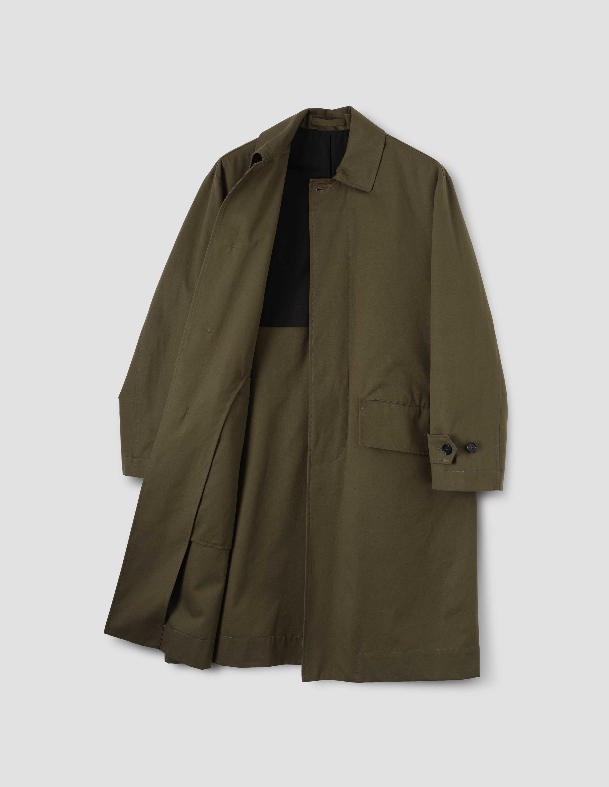 Imperméable à poches en biais - Green & Brown