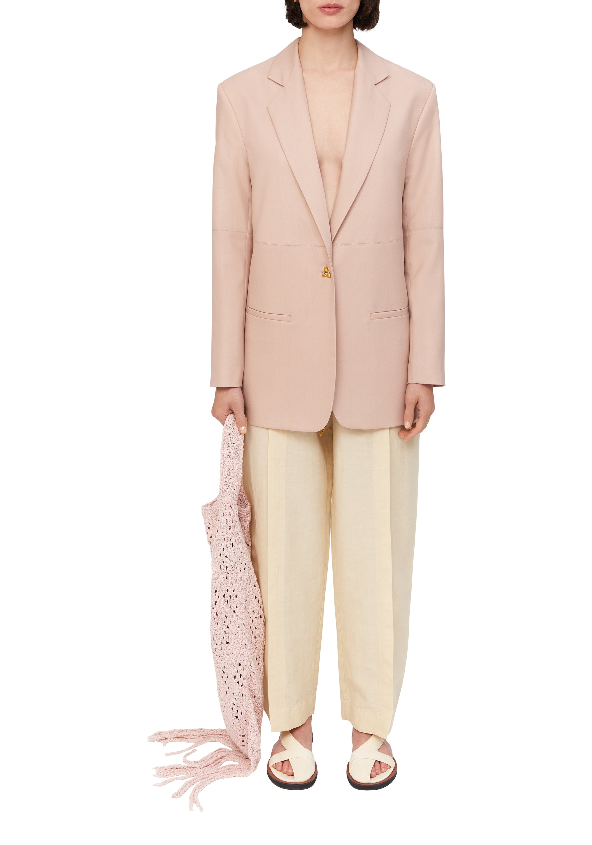 Blazer Mercedes classique en laine - Pale Rose