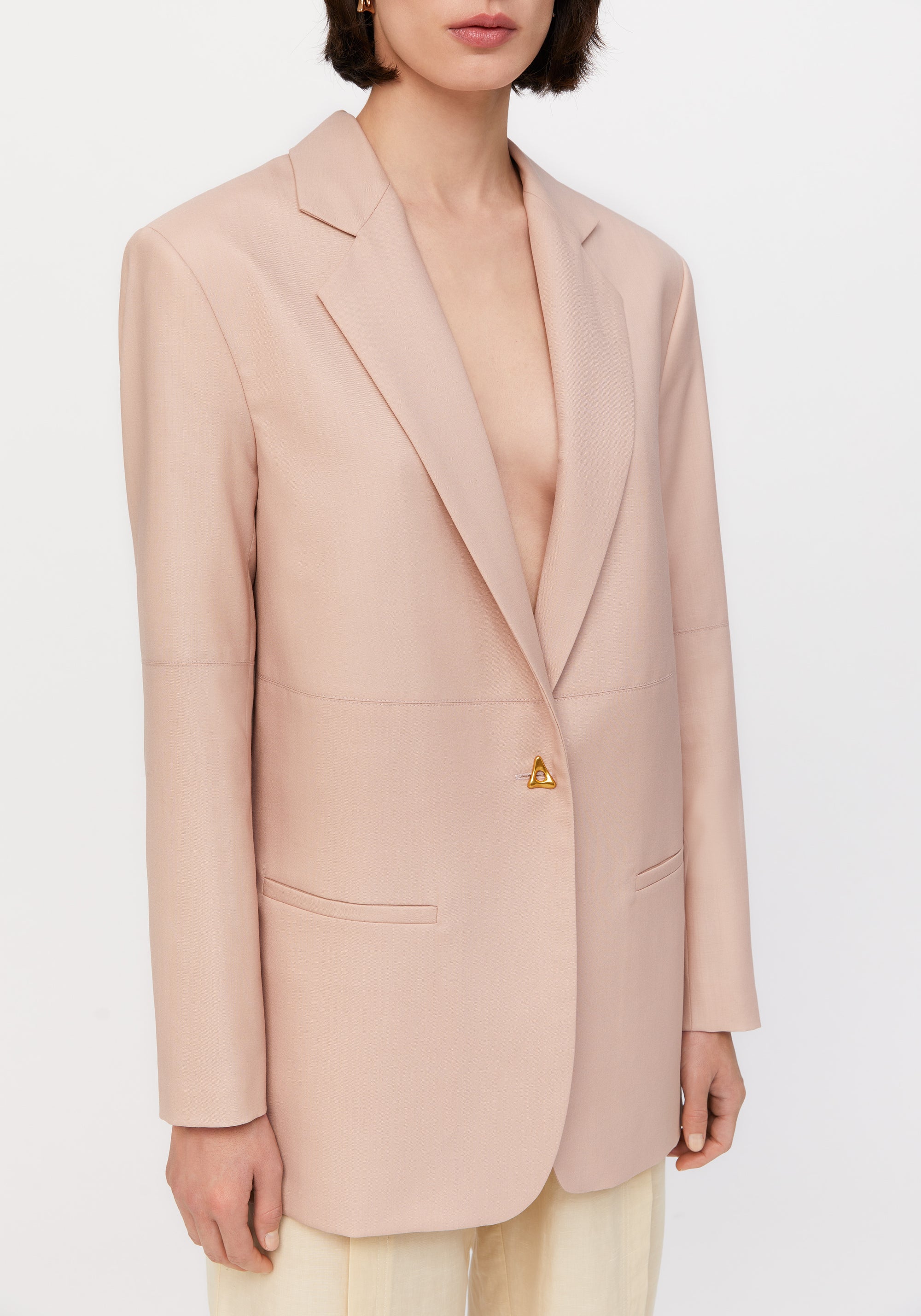 Blazer Mercedes classique en laine - Pale Rose