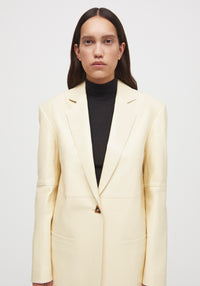 Blazer Mercedes carré en cuir - Vanilla
