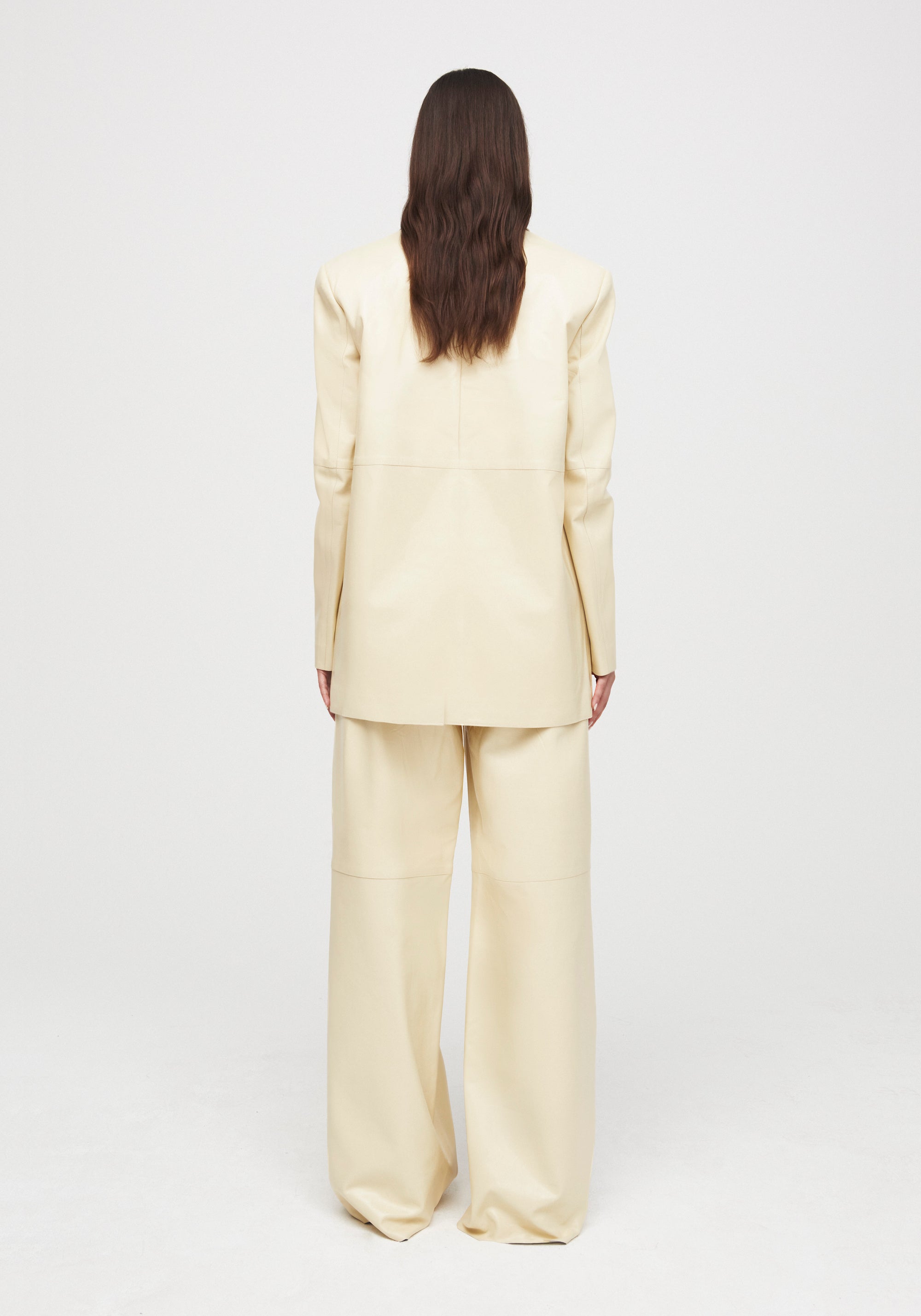 Blazer Mercedes carré en cuir - Vanilla