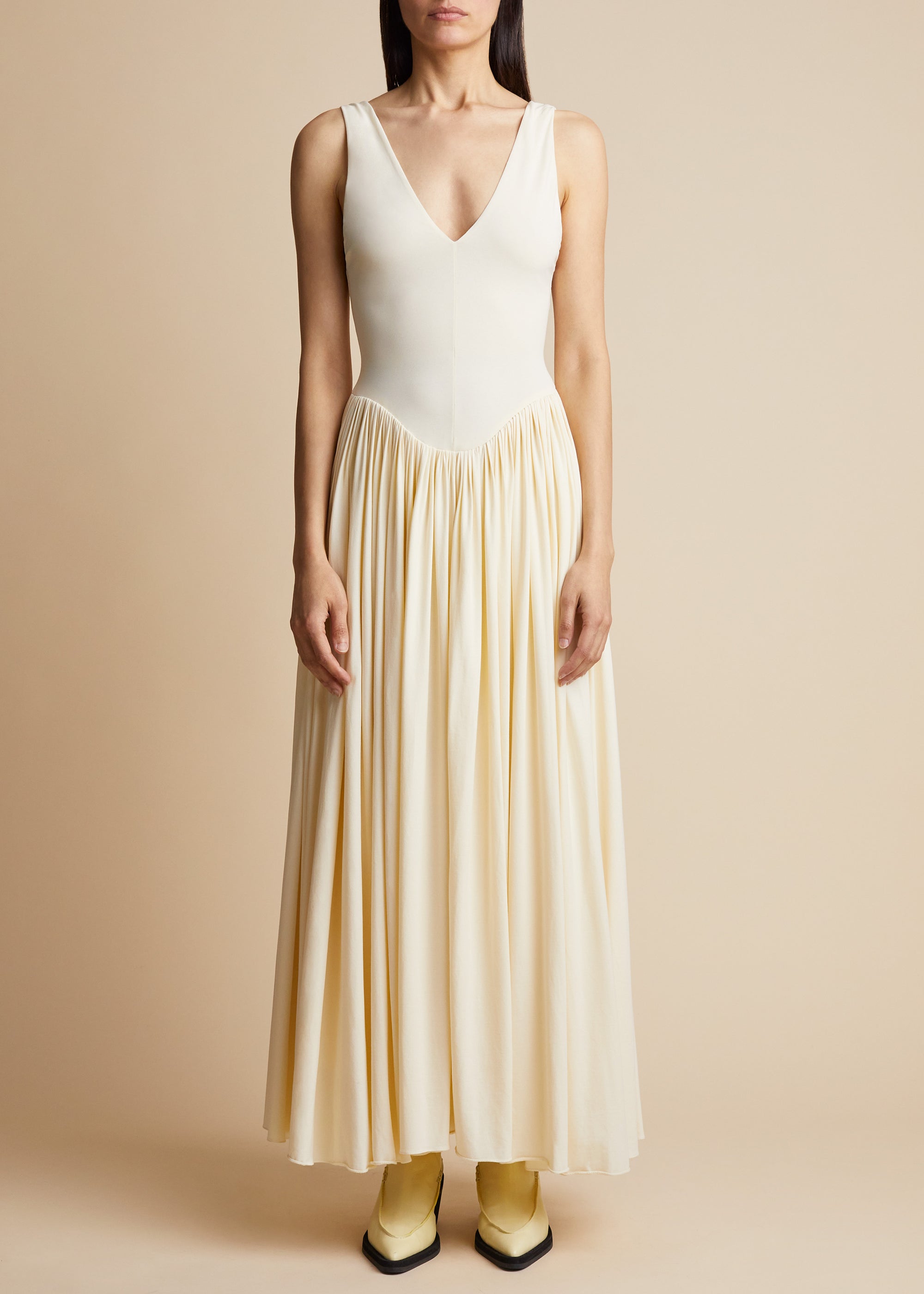 Meryl dress in silk - Cream