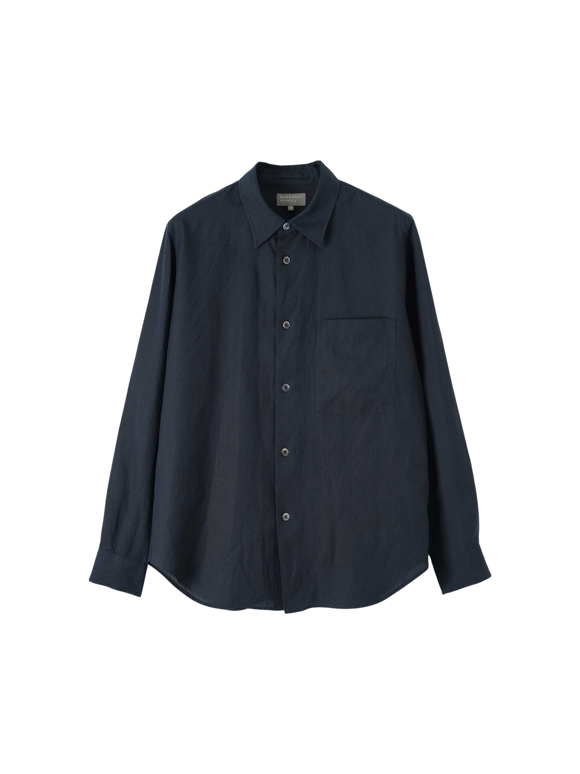 Classic straight-cut linen shirt - Navy