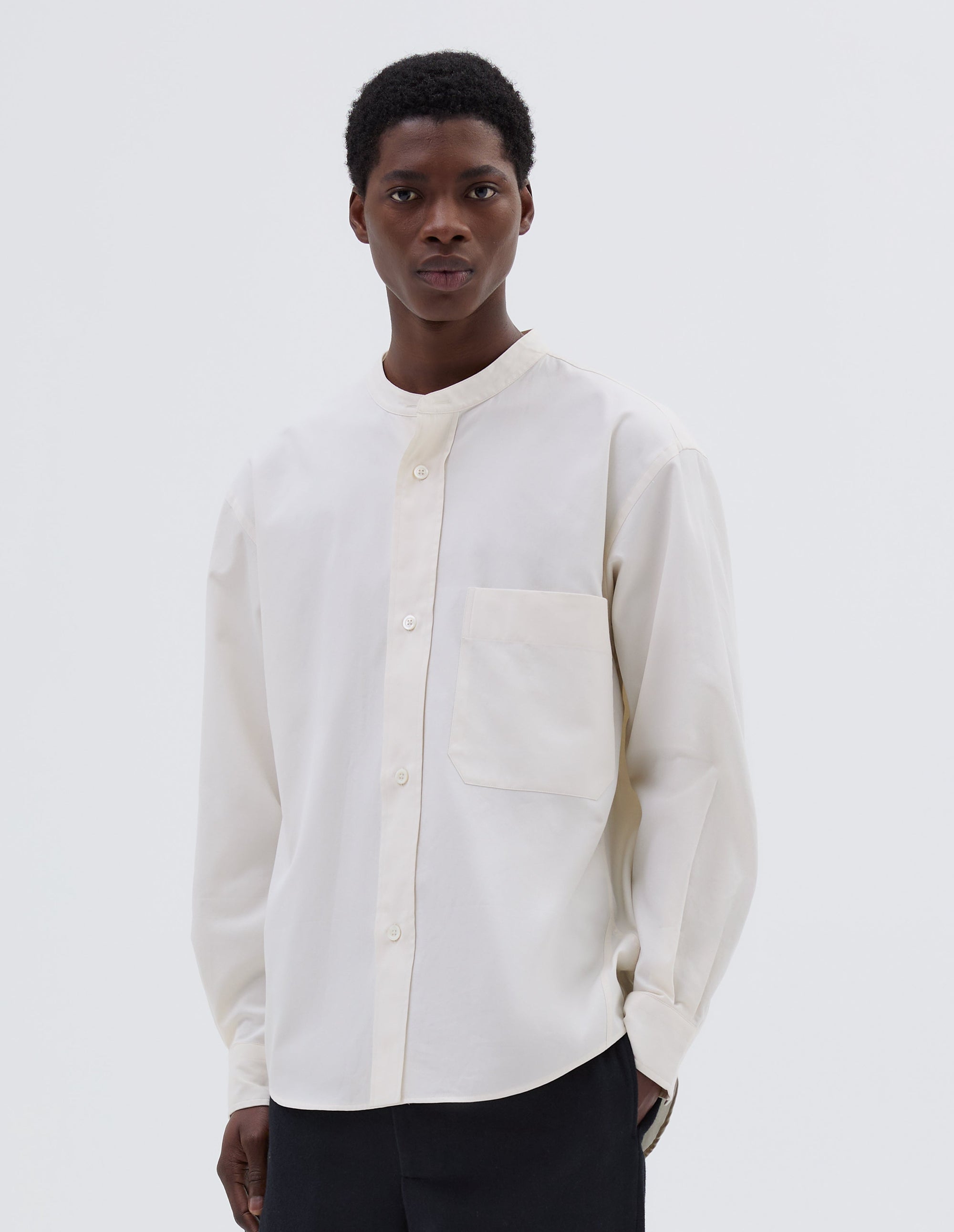 Chemise oversize sans col - Off White
