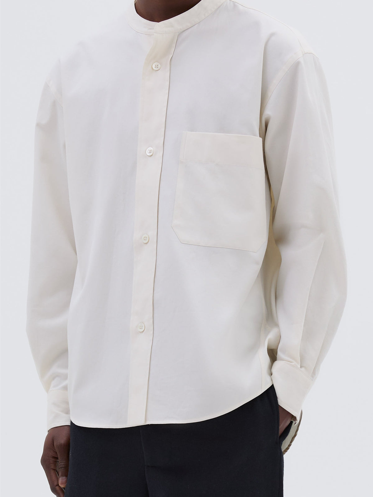 Chemise oversize sans col - Off White