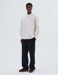 Chemise oversize sans col - Off White