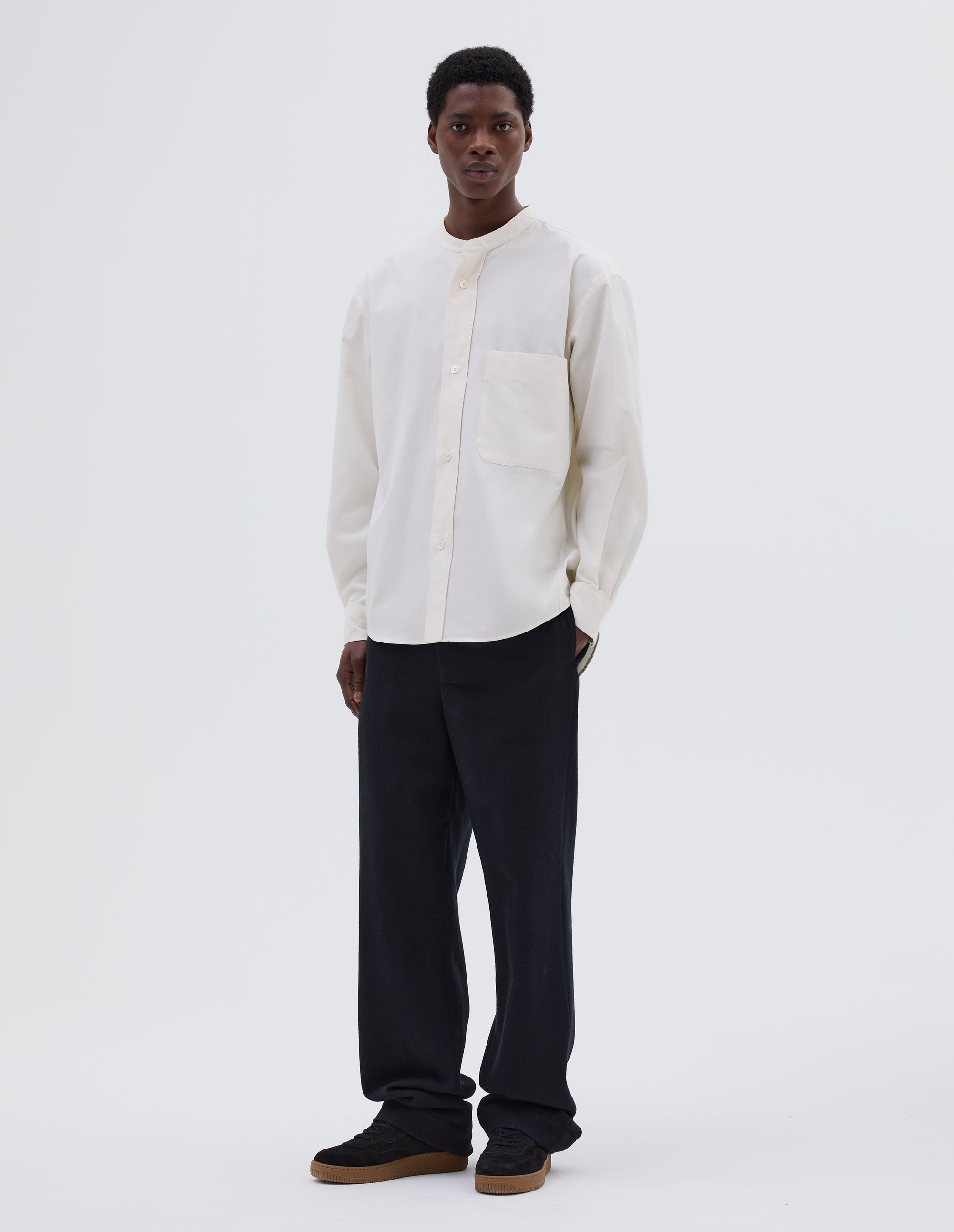 Chemise oversize sans col - Off White