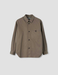 Chemise à poche à patte - Green & Brown & Beige