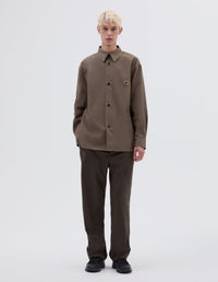 Chemise à poche à patte - Green & Brown & Beige
