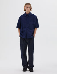 Chemise manches courtes à poche à rabat - Blue & Navy