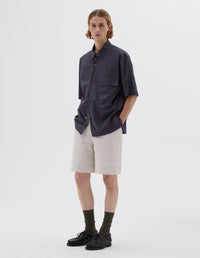 Chemise manches courtes à poche à rabat - Blue & Navy & Grey